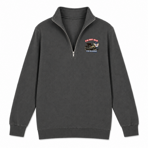 I'm Not Old. I'm Classic. - Life is dead. Jerry - Premium Grateful Dead Quarter-Zip Pullover - Charcoal - 6