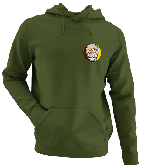 Western Michigan University - Premium Grateful Dead Left Chest Hoodie - Military Green - 7