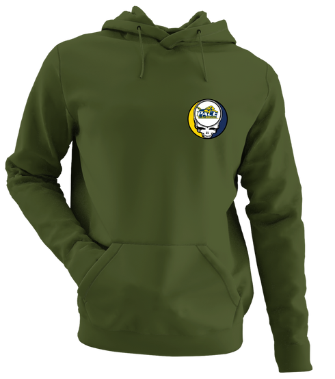 Pace University Lacrosse - Premium Grateful Dead Left Chest Hoodie - Military Green - 7