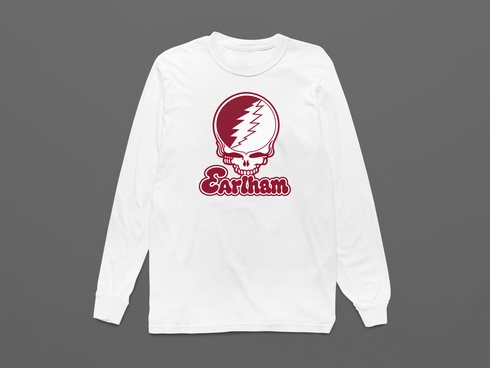 Earlham Stealie Premium Unisex Long-Sleeve — Design: Earlham College — White