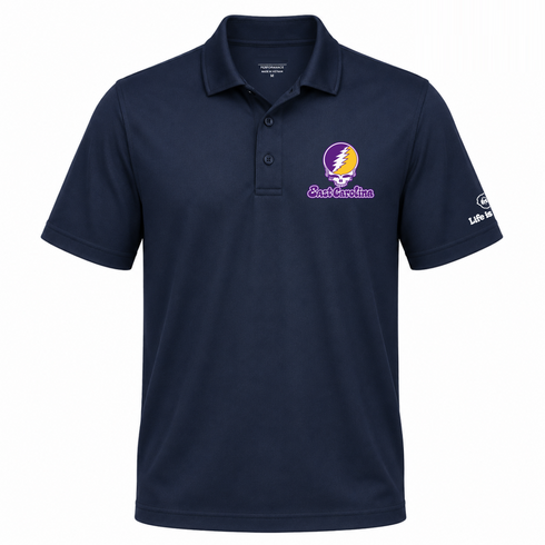 East Carolina Stealie Premium Unisex Polo — Design: East Carolina University — Navy