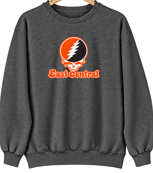 East Central Stealie Premium Unisex Crewneck — Design: East Central University — Dark Heather
