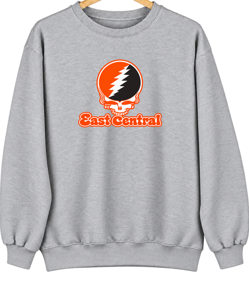 East Central Stealie Premium Unisex Crewneck — Design: East Central University — Sport Grey