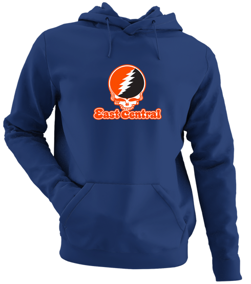 East Central Stealie Premium Unisex Hoodie — Design: East Central University — Navy