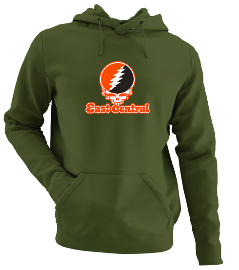 East Central Stealie Premium Unisex Hoodie — Design: East Central University — Military Green