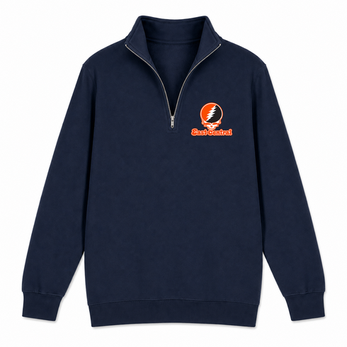 East Central Stealie Premium Unisex Quarter-Zip — Design: East Central University — Navy
