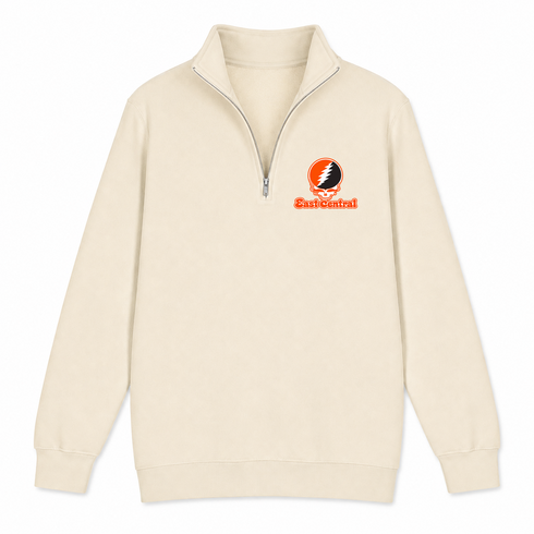 East Central Stealie Premium Unisex Quarter-Zip — Design: East Central University — Sand