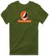 East Central Stealie Premium Unisex T-Shirt — Design: East Central University — Military Green