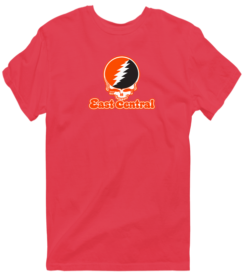 East Central Stealie Premium Unisex T-Shirt — Design: East Central University — Heather Red