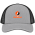 East Central Stealie Premium Unisex Trucker Cap — Design: East Central University — Heather Grey/Black