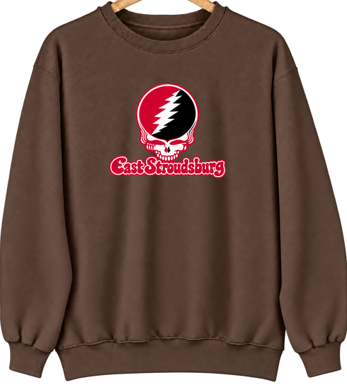 East Stroudsburg Stealie Premium Unisex Crewneck — Design: East Stroudsburg University — Brown