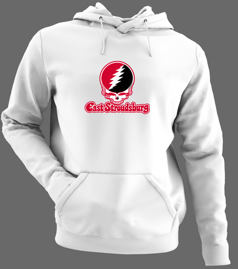 East Stroudsburg Stealie Premium Unisex Hoodie — Design: East Stroudsburg University — White/Grey