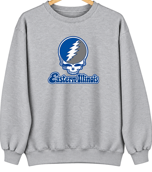 Eastern Illinois Stealie Premium Unisex Crewneck — Design: Eastern Illinois University — Sport Grey