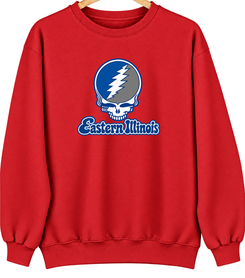 Eastern Illinois Stealie Premium Unisex Crewneck — Design: Eastern Illinois University — Red