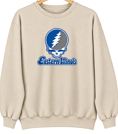 Eastern Illinois Stealie Premium Unisex Crewneck — Design: Eastern Illinois University — Sand