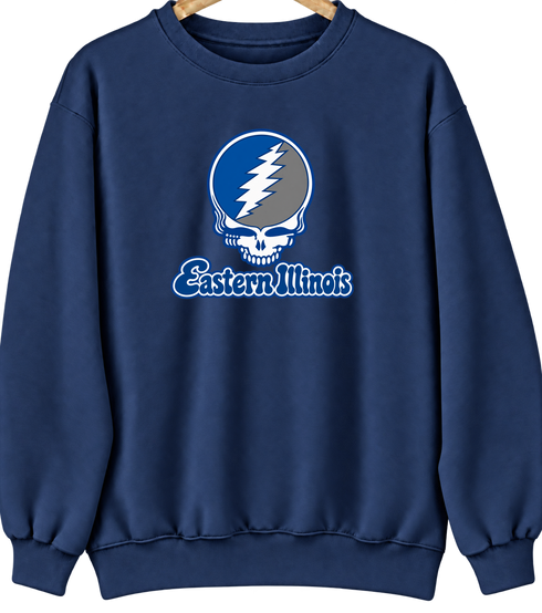 Eastern Illinois Stealie Premium Unisex Crewneck — Design: Eastern Illinois University — Navy