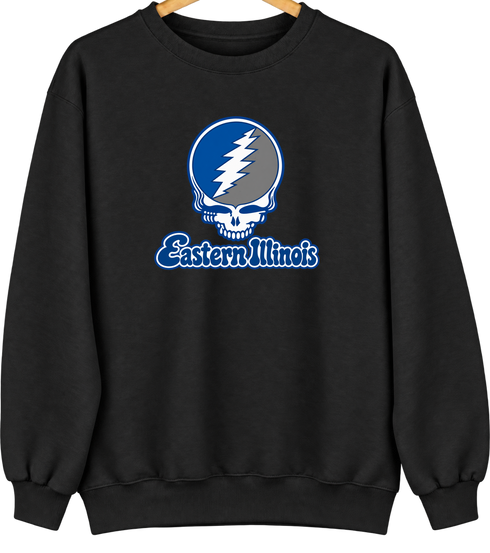 Eastern Illinois Stealie Premium Unisex Crewneck — Design: Eastern Illinois University — Black