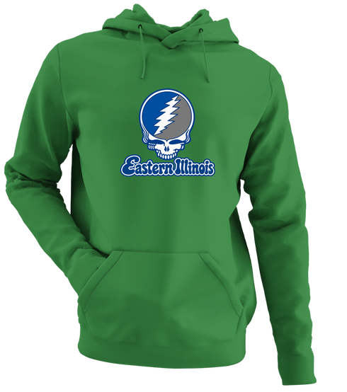Eastern Illinois Stealie Premium Unisex Hoodie — Design: Eastern Illinois University — Irish Green