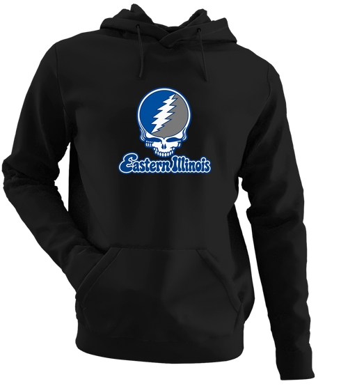 Eastern Illinois Stealie Premium Unisex Hoodie — Design: Eastern Illinois University — Black