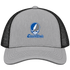 Eastern Illinois Stealie Premium Unisex Trucker Cap — Design: Eastern Illinois University — Heather Grey/Black