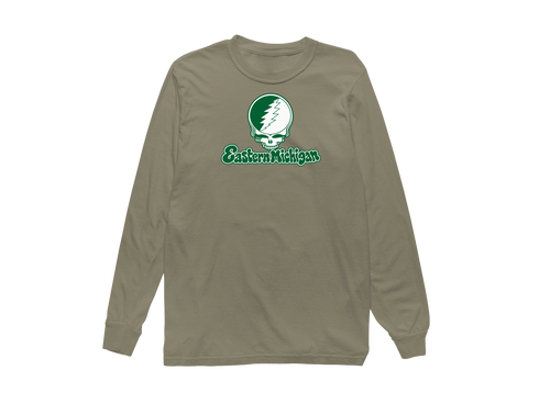 Eastern Michigan Stealie Premium Unisex Long-Sleeve — Design: Eastern Michigan University — Sandstone