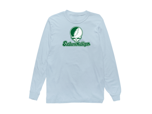 Eastern Michigan Stealie Premium Unisex Long-Sleeve — Design: Eastern Michigan University — Chambray