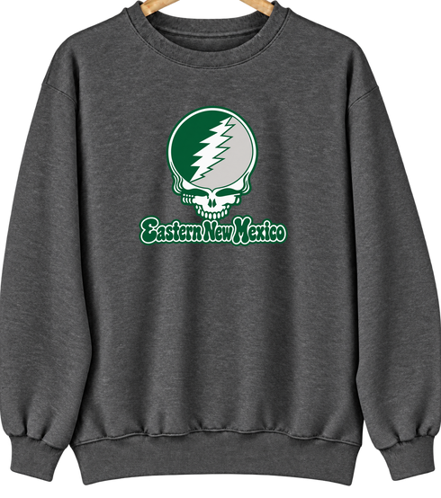 Eastern New Mexico Stealie Premium Unisex Crewneck — Design: Eastern New Mexico University — Dark Heather