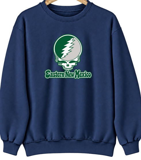 Eastern New Mexico Stealie Premium Unisex Crewneck — Design: Eastern New Mexico University — Navy
