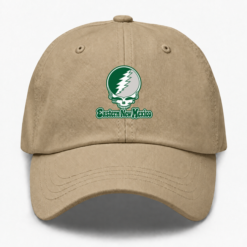 Eastern New Mexico Stealie Premium Unisex Dad Hat — Design: Eastern New Mexico University — Khaki