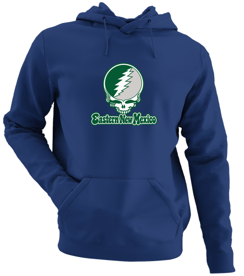 Eastern New Mexico Stealie Premium Unisex Hoodie — Design: Eastern New Mexico University — Navy