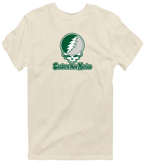 Eastern New Mexico Stealie Premium Unisex T-Shirt — Design: Eastern New Mexico University — Sand