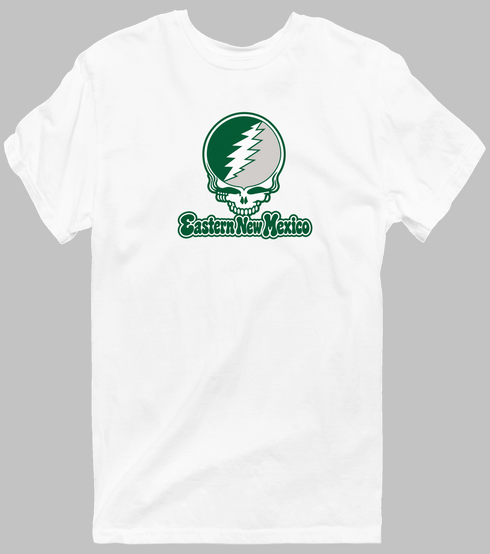 Eastern New Mexico Stealie Premium Unisex T-Shirt — Design: Eastern New Mexico University — White