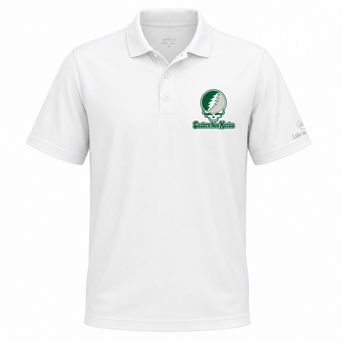 Eastern New Mexico Stealie Premium Unisex Polo — Design: Eastern New Mexico University — White