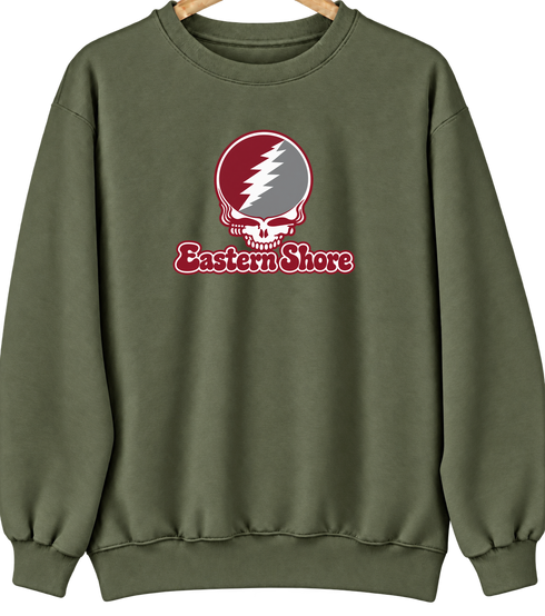 Eastern Shore Stealie Premium Unisex Crewneck — Design: Maryland Eastern Shore University of — Military Green