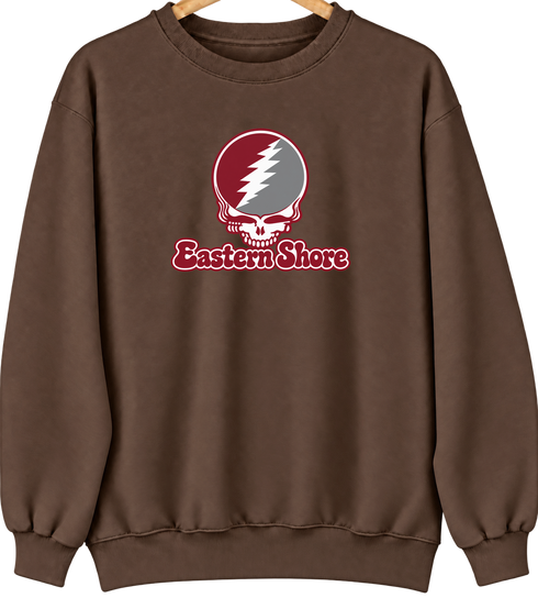 Eastern Shore Stealie Premium Unisex Crewneck — Design: Maryland Eastern Shore University of — Brown