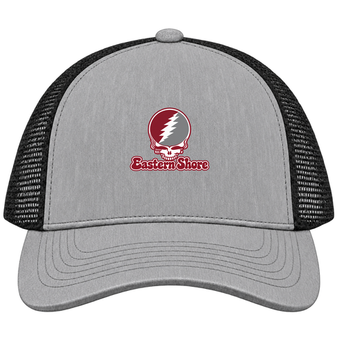 Eastern Shore Stealie Premium Unisex Trucker Cap — Design: Maryland Eastern Shore University of — Heather Grey/Black