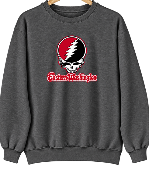 Eastern Washington Stealie Premium Unisex Crewneck — Design: Eastern Washington University — Dark Heather