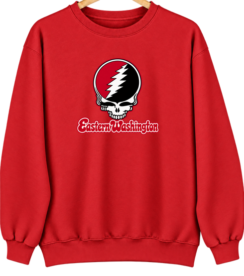 Eastern Washington Stealie Premium Unisex Crewneck — Design: Eastern Washington University — Red
