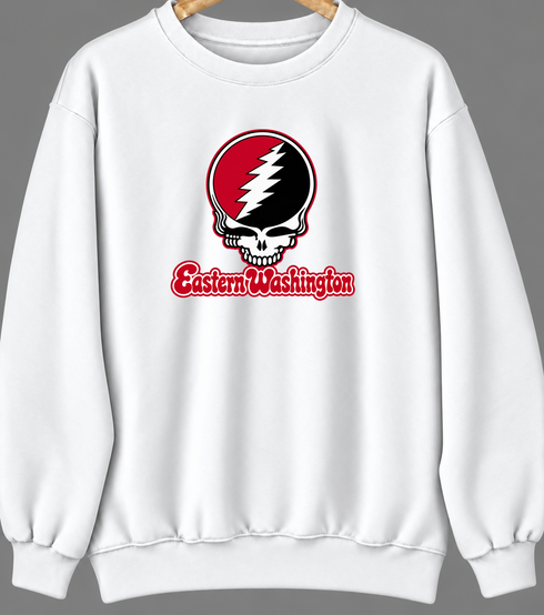 Eastern Washington Stealie Premium Unisex Crewneck — Design: Eastern Washington University — White