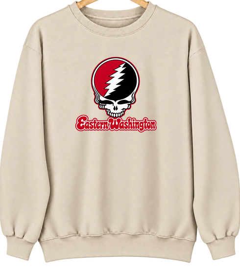 Eastern Washington Stealie Premium Unisex Crewneck — Design: Eastern Washington University — Sand