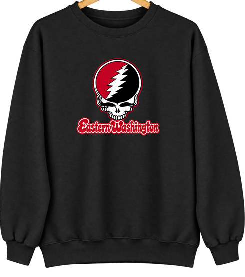 Eastern Washington Stealie Premium Unisex Crewneck — Design: Eastern Washington University — Black