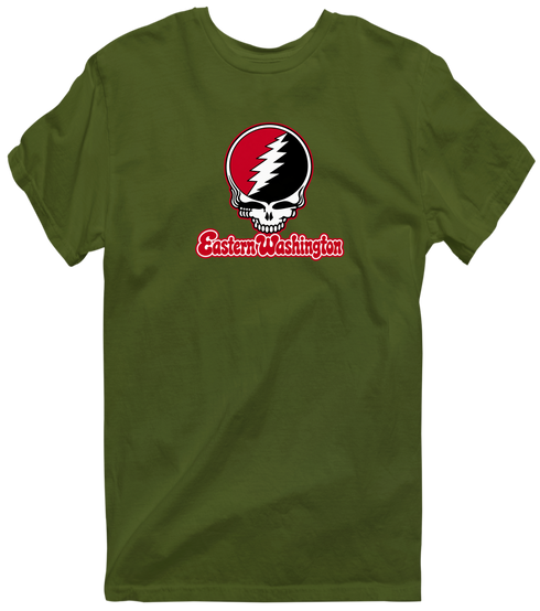 Eastern Washington Stealie Premium Unisex T-Shirt — Design: Eastern Washington University — Military Green