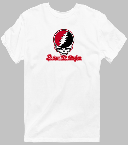 Eastern Washington Stealie Premium Unisex T-Shirt — Design: Eastern Washington University — White