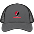 Eastern Washington Stealie Premium Unisex Trucker Cap — Design: Eastern Washington University — Charcoal/Black