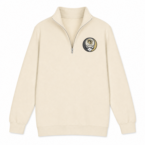 University of Colorado Denver - Premium Grateful Dead Quarter-Zip Pullover - Sand - 1