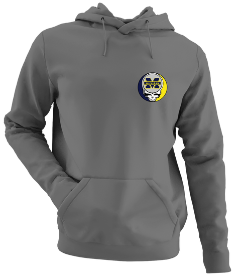 University of Michigan - Premium Grateful Dead Left Chest Hoodie - Charcoal - 8