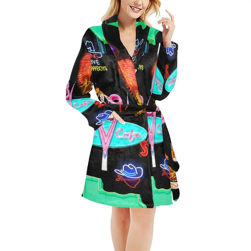Grateful Dead - Vegas Neon Women's Western Bath Robe - StealieShop