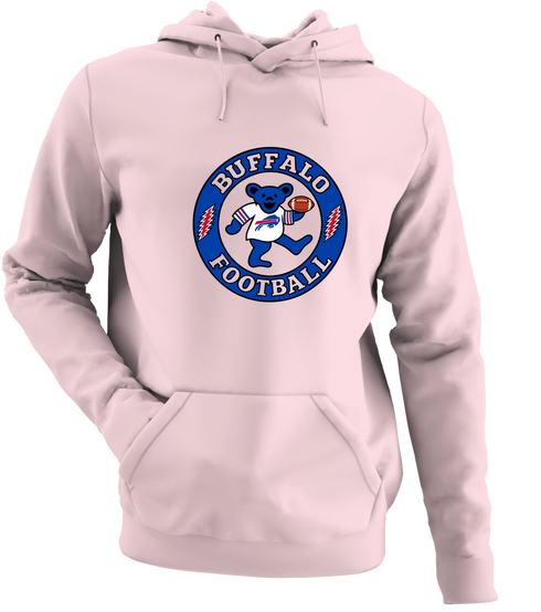 Buffalo Football Dancing Bear - Premium Grateful Dead Hoodie - Light Pink