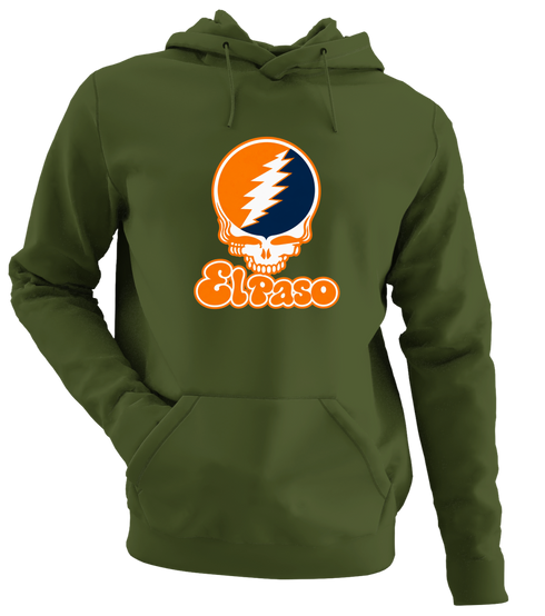 El Paso Stealie Premium Unisex Hoodie — Design: Texas at El Paso The University of — Military Green