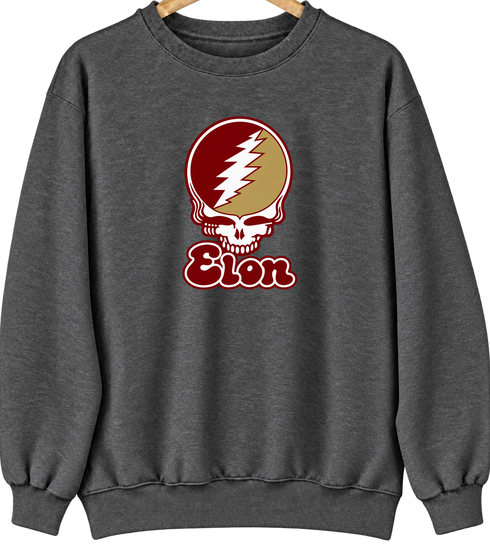 Elon Stealie Premium Unisex Crewneck — Design: Elon University — Dark Heather